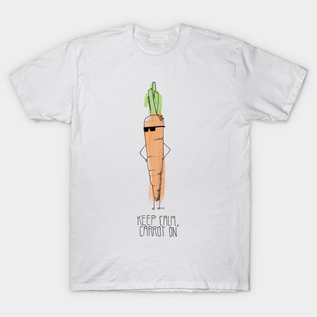 Keep Calm, Carrot On T-Shirt by douglaswood